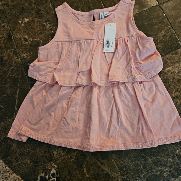Janie and Jack tiered Ruffle 100% cotton jersey top Quartz pink Size 6 NWT - Picture 2 of 6